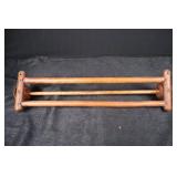 Antique Wooden Double-Dowel Wall Rack - End Mounts w/ Holes