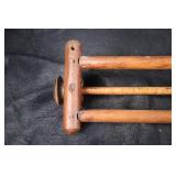 Antique Wooden Double-Dowel Wall Rack - End Mounts w/ Holes