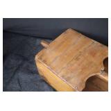 Antique Wooden Toolbox - Arched Lid & Iron Straps