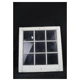 Window Sash - 9-Pane White Painted Wood Frame