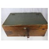 Tool Chest - Vintage Wooden Box, Green Exterior
