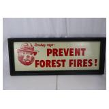 Framed Smokey Bear Sign - Prevent Forest Fires