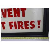 Framed Smokey Bear Sign - Prevent Forest Fires