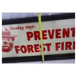 Framed Smokey Bear Sign - Prevent Forest Fires