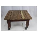 Wooden Rolling Table - Slatted Top on Casters