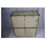 Cabinet - Distressed Cream Finish Wood, 4-Panel Front (Two Doors & Two Drawers)