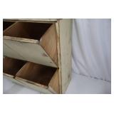 Cabinet - Distressed Cream Finish Wood, 4-Panel Front (Two Doors & Two Drawers)