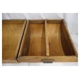 Wooden Drawer Set - Vintage Pair with Divided Compartments
