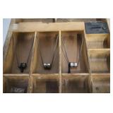 Vintage Wooden Compartment Organizer - 2-Box Set with Wire Dividers