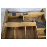 Vintage Wooden Compartment Organizer - 2-Box Set with Wire Dividers
