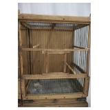 Vintage Bird Cage - Wooden, Double Compartments with Wire Mesh