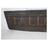Halloween Sign - Painted Wood Plank with Red Lettering