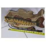 Wooden Fish Lamp - Hand-Painted Folk Art