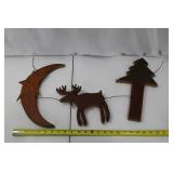 Wooden Christmas Garland - Moose, Moon & Cabin Motifs