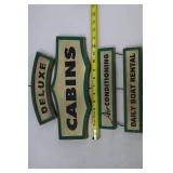 Vintage Sign Set - Deluxe Cabins & Related Panels