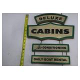 Vintage Sign Set - Deluxe Cabins & Related Panels
