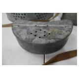 Mess Kit Canteen Set - Galvanized Tin with Strap & Perforated Sides