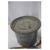 Mess Kit Canteen Set - Galvanized Tin with Strap & Perforated Sides