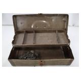 Tool Box - Vintage Steel with Divided Top Tray