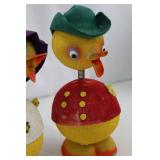Chick Figurines on Egg Bases - Spring-Neck Display Set