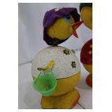 Chick Figurines on Egg Bases - Spring-Neck Display Set