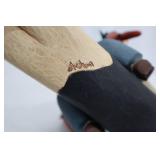 Wooden Folk Art Figure - Hunter on Rabbit with Herb Basket