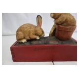 Carved Rabbit Seed Display - P. Schifferl, Midwest