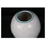Ceramic Vase - Zigzag Teal Blue Orange Pattern