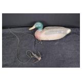 Mallard Duck Decoy - Carved Wood Green Head