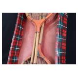 Badminton Rackets - Vintage Wood Frame Pair in Plaid Box