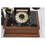 Vintage Rotary Desk Telephone - Brass & Black with Eagle Emblem