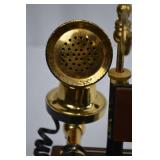 Vintage Rotary Desk Telephone - Brass & Black with Eagle Emblem