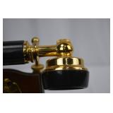 Vintage Rotary Desk Telephone - Brass & Black with Eagle Emblem