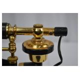 Vintage Rotary Desk Telephone - Brass & Black with Eagle Emblem