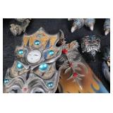 Galoob Golden Girl Dragon Queen & Turquoise Guardian Figures - Shield & Swords