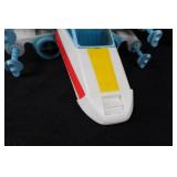 Vintage Spacecraft Toy - White & Blue with Red/Yellow Stripes