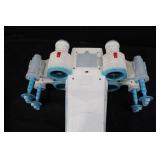 Vintage Spacecraft Toy - White & Blue with Red/Yellow Stripes