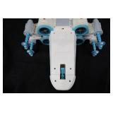 Vintage Spacecraft Toy - White & Blue with Red/Yellow Stripes