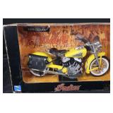 NewRay 1:6 Die-Cast 1948 Indian Motorcycle - Yellow with Black Saddlebags