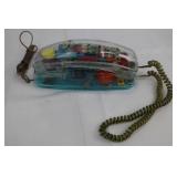 2x Unisonic 6900 Vintage Clear-Case Phone Handsets