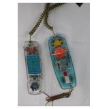 2x Unisonic 6900 Vintage Clear-Case Phone Handsets