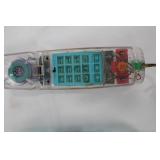 Clear Plastic Telephone Handset with Turquoise Keypad - Vintage Corded Phone