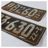 1936 & 1938 Minnesota License Plates – Embossed numbers