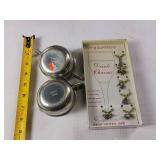 Standish Solid Pewter Cream Pitcher & Sugar bowl, Silver Plate Goblet Set, Drink Charms & Floral Framed Prints