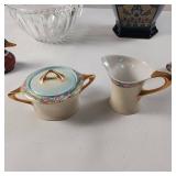 Lot of Glass  Plated salt and pepper shaker  Italian made vase