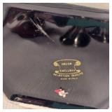 Lot of Glass  Plated salt and pepper shaker  Italian made vase