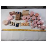 Made in MPLS Katherine Noble empty vintage cosmetic containers -  hairpins  some cosmetic containers full  thigh high NIB Cotton USA socks