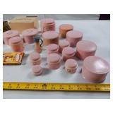 Made in MPLS Katherine Noble empty vintage cosmetic containers -  hairpins  some cosmetic containers full  thigh high NIB Cotton USA socks