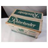 Rhinelander  Wisconsin Premium Beer  Returnable bottle case w/24 plain amber glass bottles