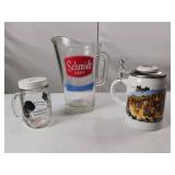 Vintage Schmidt Beer Pitcher & Bavarian Beer Stein